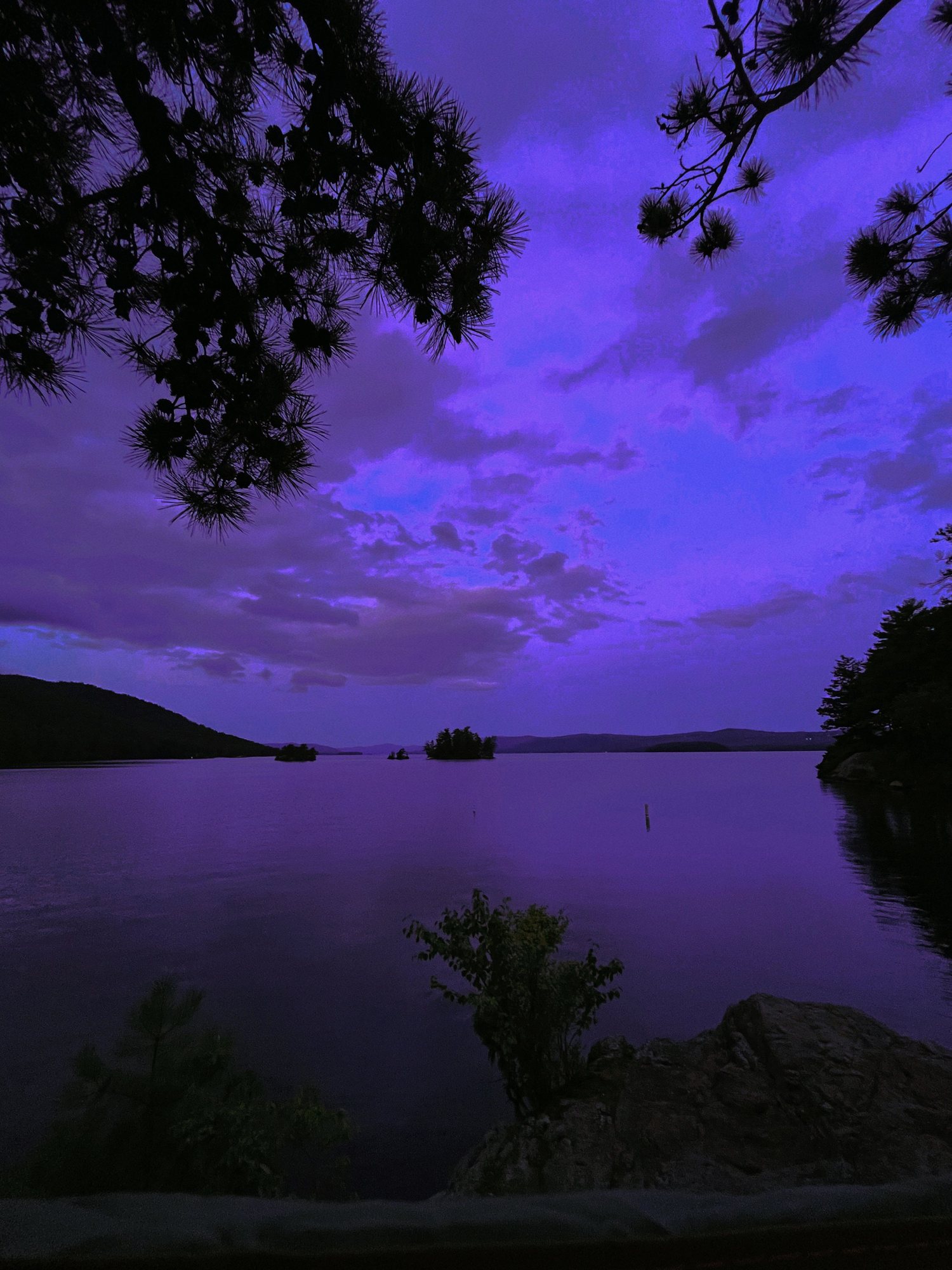 Purple dusk over a lake